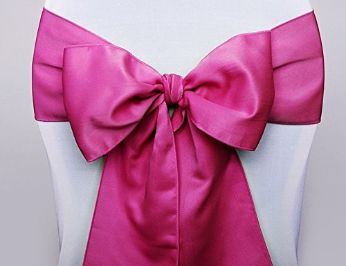 eventkauf Satin Stuhlschleife/Tischläufer Satinschleife Stuhlhussen-Schleife (Fuchsia) von eventkauf