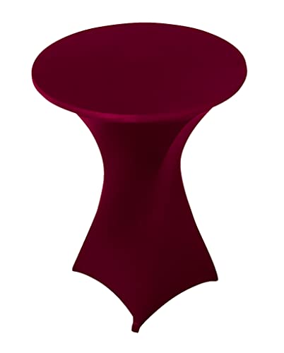eventkauf Stehtischhusse Stretch Husse für Stehtisch, Durchmesser: 80 cm (Bordeaux) von eventkauf