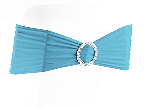 eventkauf Stuhlschleife Stretch Schleifenbänder Schleifen für Stuhlhussen (Türkisblau) von eventkauf