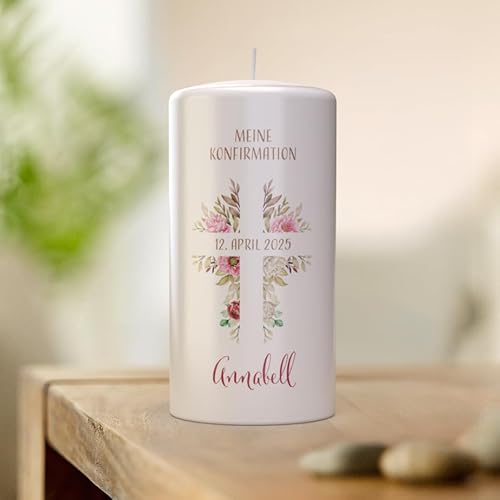Personalisierte Kerze Text – Individuelles Geschenk zur Konfirmation Personalisierte Kerze Text – Individuelles Geschenk zur Konfirmation von eventlicht