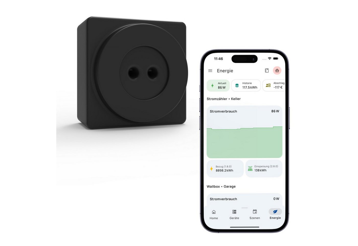 everHome everHome EcoTracker IR-Stromzähler EHZ auslesen-Lesekopf Smartmeter Smart-Home-Zubehör, Verbinde bis zu 10 Geräte von Shelly oder Wechselrichter direkt everHome everHome EcoTracker IR-Stromzähler EHZ auslesen-Lesekopf Smartmeter Smart-Home-Zubehör, Verbinde bis zu 10 Geräte von Shelly oder Wechselrichter direkt von everHome