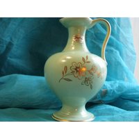 Vintage Vase - Jasba Nr. 524 Mit Etikett Lindgrün Und Echtgold Fifties 50Er Jahre Mid Century Wgp Pre Fat Lava von everglaze