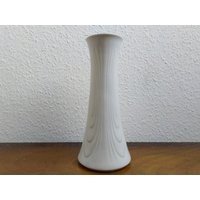 Vintage Vase - Royal Bavaria Kpm 60Er Jahre Op Art Reliefdekor Holz Mid Century Modernist Design Form 548 Porzellan Weiß von everglaze