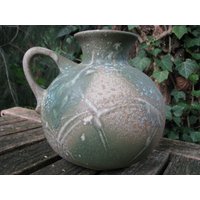 Vintage Vase Ruscha Art - 60Er 70Er Jahre Keramik Mid Century Modernist Grün Fat Lava West German Pottery Wgp Form Nr. 307-19 von everglaze