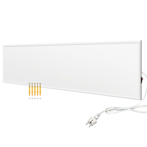 EVOKOR Infrarotheizung 350W, Infrarot Heizung Heizplatte Heizkörper Heizpaneel, Infarotheizkoerper Wandmontage mit Überhitzungsschutz, Wandheizung Elektrisch, Elektroheizung Energiesparend-1220*320mm von Evokor