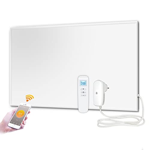 EVOKOR Infrarotheizung 850W, WiFi Thermostat mit Fernbedienung, Infrarot Heizung mit Überhitzungsschutz, Heizplatte Heizkörper Heizpaneel, Wandheizung, Elektroheizung Energiesparend-1220 * 770mm von Evokor