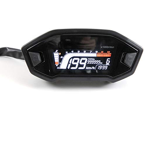 Motorrad Drehzahlmesser LCD Instrument Display ABS Kilometerzähler Wassertemperatur Tachometer von evomosa