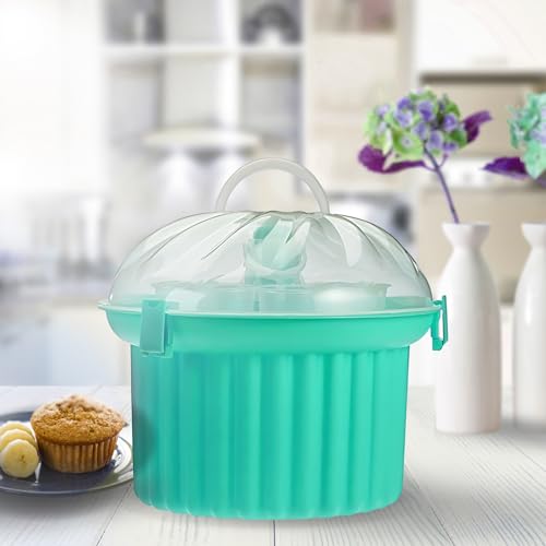 evym Muffin-Cupcake Box Mint, rund aus Kunststoff | Muffinbox Mint, Cupcake Transportbox | Muffin Box geeignet für 24 Muffins und Cupcakes max. Ø6,0 cm | Cupcake-Design evym Muffin-Cupcake Box Mint, rund aus Kunststoff | Muffinbox Mint, Cupcake Transportbox | Muffin Box geeignet für 24 Muffins und Cupcakes max. Ø6,0 cm | Cupcake-Design von evym