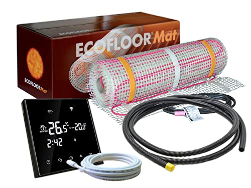 Elektrische Fußbodenheizung Ecofloor 200 W/m² mit Thermostat RT-67 WIFI Touch (12 m² - 0,5 x 24 m) von ew direkt