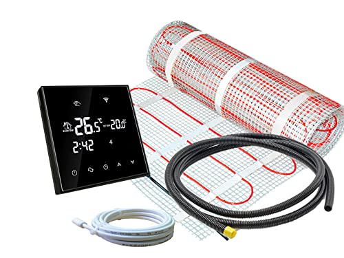 Elektrische Fußbodenheizung Komplett-Set SunPro für Fliesen 160 W/m² mit Thermostat RT-67 WIFI Touch (11 m² - 0,5 x 22 m) von ew direkt
