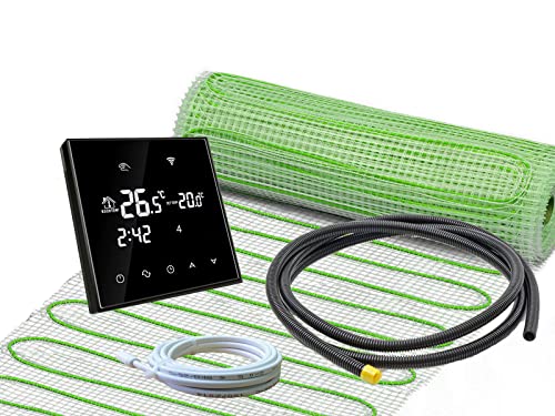 Elektrische Fußbodenheizung Komplett-Set für Fliesenboden UltraPro 160 mit Thermostat RT-67 WIFI Touch (14 m² - 0,5 x 28 m) von ew direkt