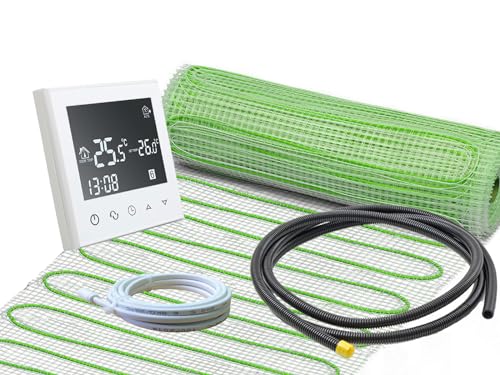 Elektrische Fußbodenheizung UltraPro für Fliesen 160 W/m² Komplett-Set mit Thermostat RT-50 weiß (11 m² - 0,5 x 22 m) von ew direkt