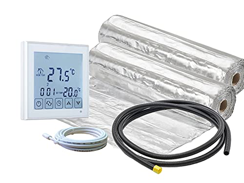 Elektrische Fußbodenheizung für Laminat/Klickvinyl 140 W/m² mit Thermostat RT-45 Touchscreen (13 m² - 0,5 x 26 m) von ew direkt