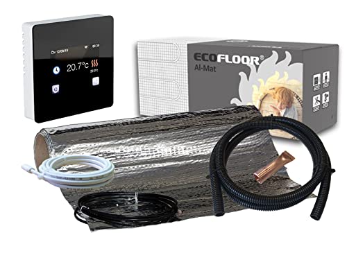 Elektrische Fußbodenheizung für Laminat/Klickvinyl Fenix AL-MAT 140 W/m² mit Thermostat Fenix TFT Wifi (8 m² - 0,5 x 16 m²) von ew direkt