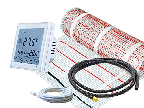 Komplett-Set elektrische Fußbodenheizung SunPro 160 W/m² mit digitalem Thermostat RT-60 Wlan (13 m² - 0,5 x 26 m) von ew direkt
