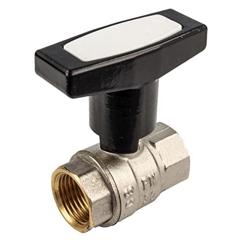 tecuro Kugelhahn, beidseitig Innengewinde Rp 1 Zoll (DN 25) T-Griff, Messing vernickelt tecuro Kugelhahn, beidseitig Innengewinde Rp 1 Zoll (DN 25) T-Griff, Messing vernickelt von tecuro