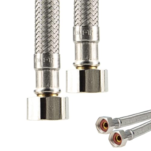 tecuro Sanitär Anschlussschlauch Verbindungsschlauch Verlängerung 3/8" Überwurfmutter x 3/8" Überwurfmutter - Länge 200 mm von tecuro