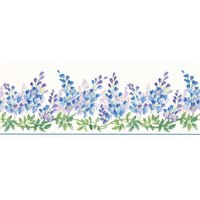 Country Lavendel Glyzinien Blumenranken Tapetenbordüre, Vorgeklebt, 15 "x 4, 2 "" von ewallpaperandborder