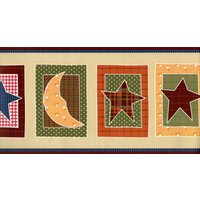 Eddie Bauer Patchwork Quilts Sternenmond-Tapetenborte, Vorgeklebte Tapete, Größe 4 M X 23 cm von ewallpaperandborder