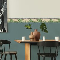 Grüne Efeu-Tapetenborte, Rustikale Borte, Marienkäfer, Braun Und Blau, Einfach Anzubringen | 4 M X 10 cm von ewallpaperandborder