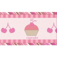 Sweet Shop Tapete Bordüre, Pink Bäckerei Cupcake Eis-Tapete Bordüre, Chef Bäcker Küche Bordüre Gestreifte von ewallpaperandborder