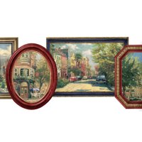 Thomas Kinkade City Wallpaper Bordüre | Gestanzte Design Vorgeklebt 5 Meter X 24 cm von ewallpaperandborder