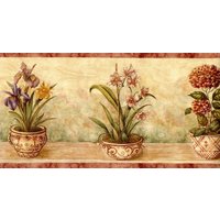 Waverly Flower Hortensie & Orchidee Blumentapete Bordüre, Vorgeklebt, 15'l X 22, 5 cm W von ewallpaperandborder