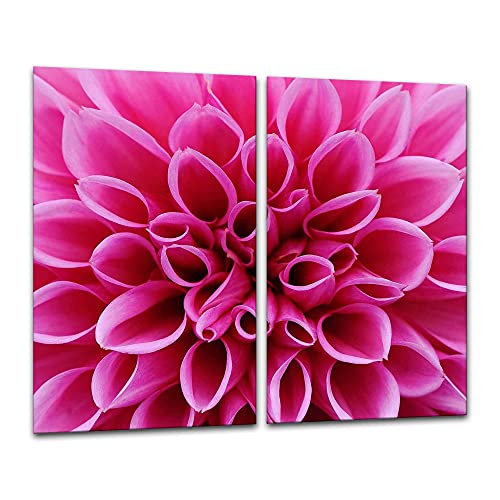 ewaschbaer Herdabdeckplatten Ceranfeldabdeckung Spritzschutz Glas 2x30x52 Blumen Pink Natur von ewaschbaer