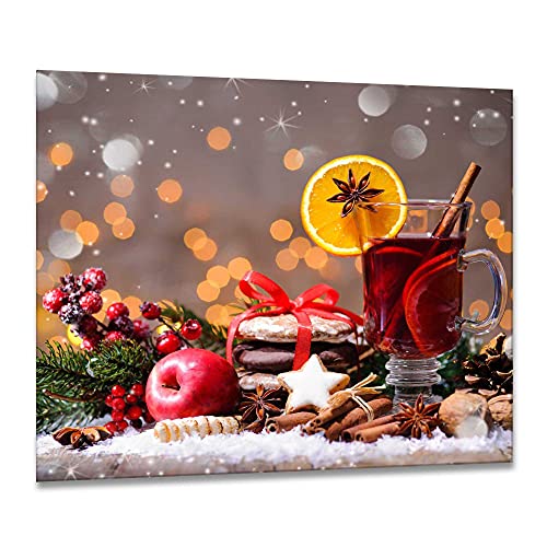 Herdabdeckplatten Schneidebrett 60x52 Glas Weihnachten Glühwein von ewaschbaer
