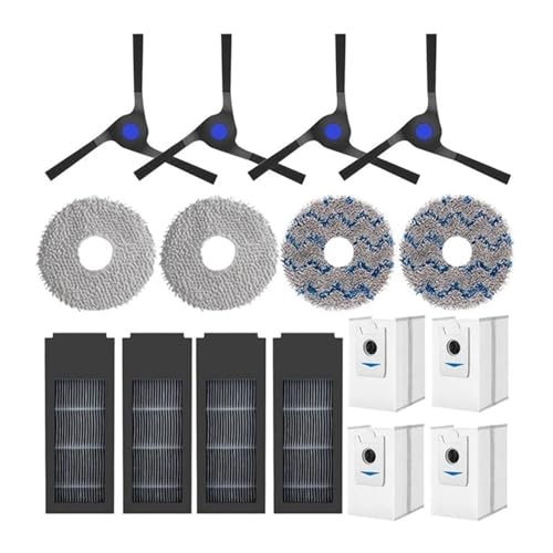 ewgrkba Kompatibel mit DEEBOT X2 X2 Pro X2 Omni Staubsauger, Hauptseitenbürste, Hepa-Filter, Mopp-Pads, Staubbeutel, Ersatzteile von ewgrkba