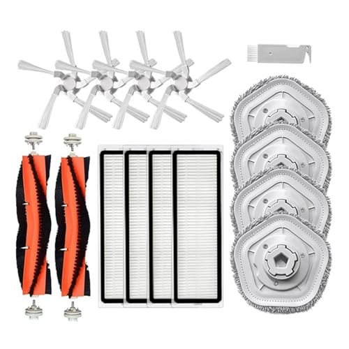 ewgrkba Kompatibel mit Xiaomi Bot W10 W10pro Staubsaugerzubehör Hauptseitenbürste HEPA-Filter Mopptuch Ersatzteile von ewgrkba