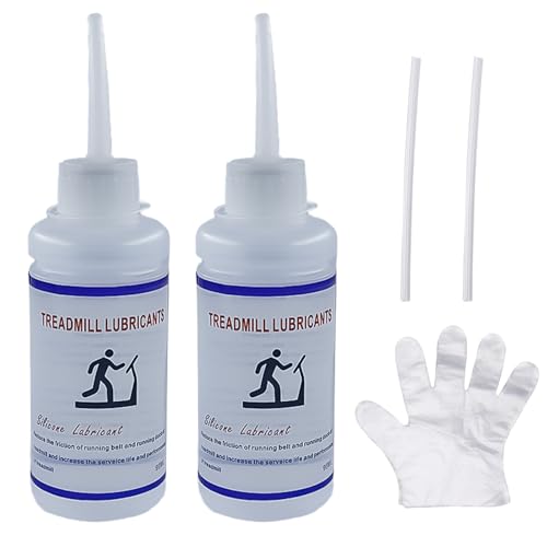 Laufband Öl 180ml,Einfach Aufzutragendes Laufbandöl,für Laufband und Sportgeräte,für Zahnräder, Scharniere & Seilzüge,bildet eine widerstandsfähige Schutzschicht,20 cm lange Tuben x2 + 50Handschuhe von exatta