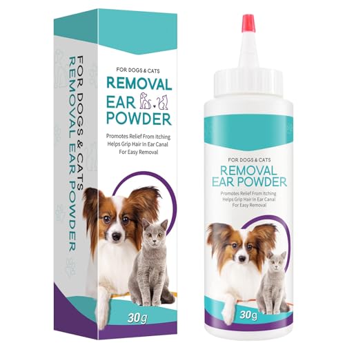 exatta Ohrenreiniger Hund, Pulver zur Enthaarung von Hundeohren, Hund Ohrenreiniger, Hundeohren Reiniger, Ohrreiniger für Hunde, Hunde ohrenreiniger, Ohrreiniger für Alle Katzen und Hunde, 30g von exatta