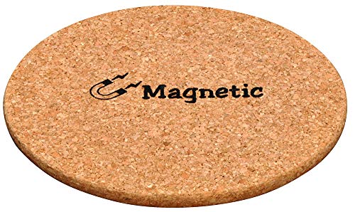 Desconocido Magnetischer Korkuntersetzer, Hellbraun, Rund, 21cm Durchmess, 1cm Dick, Kochuntersetzer, Trivet von Bravissima Kitchen