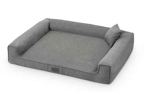 exclusive BED Hundebett Sofi Grosse Mittelgroße Kleine Hunde - Hundekissen Hundematte aus Polyurethan - Waschbar Kuschelig Langlebig Abriebfest Reißfest (XL| 110x85cm, Grau) von exclusive BED