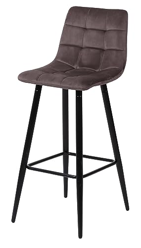 exitodesign Hocker Tore - Gepolsterter Barstuhl - Esszimmerstühle - Barhocker - Stuhl Küche Barstuhl - Bequem Praktisch - Haltbares Material - Zimmer Deko Wohnzimmer - 42x51x94cm - Braun von exitodesign