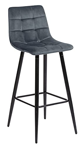 exitodesign Hocker Tore - Gepolsterter Barstuhl - Esszimmerstühle - Barhocker - Stuhl Küche Barstuhl - Bequem Praktisch - Haltbares Material - Zimmer Deko Wohnzimmer - 42x51x104cm - Grau von exitodesign