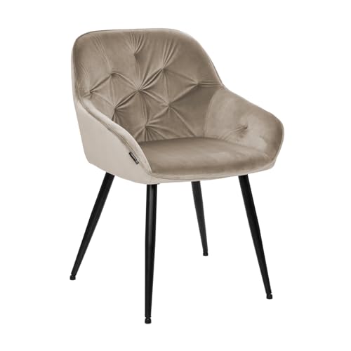 exitodesign Loren Esszimmerstühle Mit Armlehne Schminktisch Stuhl Esszimmermöbel Esszimmerstuhl Esstisch Stühle Esszimmer Stühle Polsterstuhl Bistrostuhl Chair 55x60x79 cm Beige von exitodesign