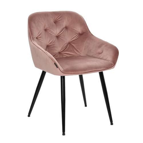 exitodesign Loren Esszimmerstühle Mit Armlehne Schminktisch Stuhl Esszimmerstuhl Esstisch Stühle Esszimmer Stühle Polsterstuhl Bistrostuhl Esszimmerstühle 55x60x79 cm Rosa von exitodesign