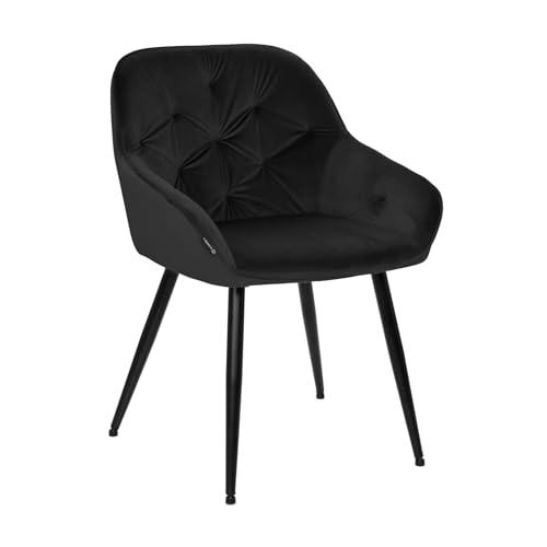 exitodesign Polsterstuhl Loren - Gepolsterter Stuhl - Esszimmerstühle - Bürostuhl - Stuhl Küche Wohnzimmer - Bequem Praktisch - Haltbares Material - Zimmer Deko Wohnzimmer - 55x60x79cm - Schwarz exitodesign Polsterstuhl Loren - Gepolsterter Stuhl - Esszimmerstühle - Bürostuhl - Stuhl Küche Wohnzimmer - Bequem Praktisch - Haltbares Material - Zimmer Deko Wohnzimmer - 55x60x79cm - Schwarz von exitodesign