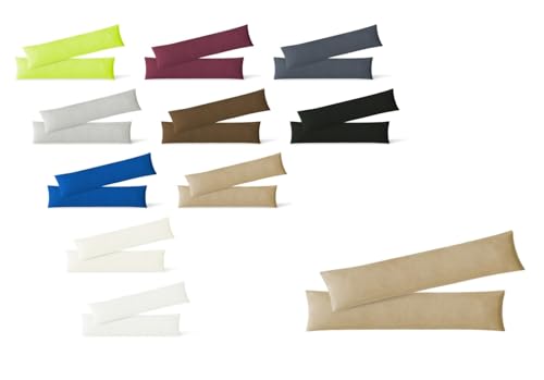 EXKLUSIV HEIMTEXTIL Jersey Kissenbezug Hülle 2 Sparpack Set mit Reißverschluss hochwertige Qualität 40 x 145 cm Sand von EXKLUSIV HEIMTEXTIL