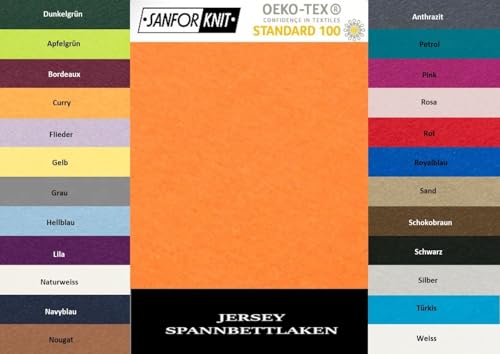 Jersey Spannbettlaken 180-200 x 200 cm Terrakotta von EXKLUSIV HEIMTEXTIL