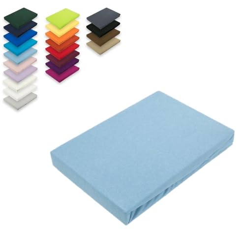 EXKLUSIV HEIMTEXTIL Jersey Spannbettlaken 60 x 120-70 x 140 cm 100% Baumwolle Öko - Tex Zertifiziert, Markenqualität, Matratzenhöhe bis 10 cm, Hellblau EXKLUSIV HEIMTEXTIL Jersey Spannbettlaken 60 x 120-70 x 140 cm 100% Baumwolle Öko - Tex Zertifiziert, Markenqualität, Matratzenhöhe bis 10 cm, Hellblau von EXKLUSIV HEIMTEXTIL