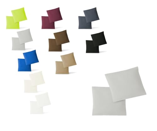 EXKLUSIV HEIMTEXTIL Jersey Kissenbezug Hülle 2 Sparpack Set mit Reißverschluss hochwertige Qualität 40 x 40 cm Silber EXKLUSIV HEIMTEXTIL Jersey Kissenbezug Hülle 2 Sparpack Set mit Reißverschluss hochwertige Qualität 40 x 40 cm Silber von EXKLUSIV HEIMTEXTIL
