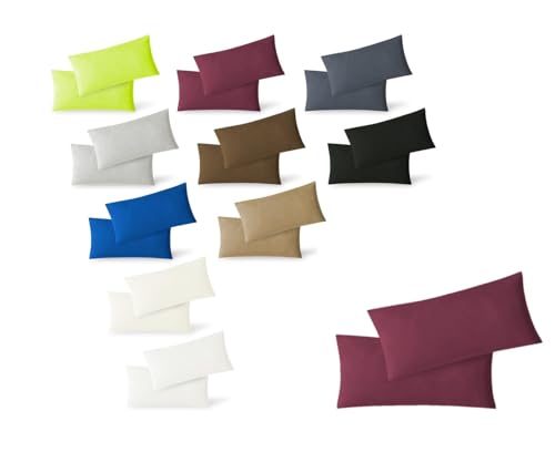 EXKLUSIV HEIMTEXTIL Jersey Kissenbezug Hülle 2 Sparpack Set mit Reißverschluss hochwertige Qualität 40 x 60 cm Bordeaux EXKLUSIV HEIMTEXTIL Jersey Kissenbezug Hülle 2 Sparpack Set mit Reißverschluss hochwertige Qualität 40 x 60 cm Bordeaux von EXKLUSIV HEIMTEXTIL