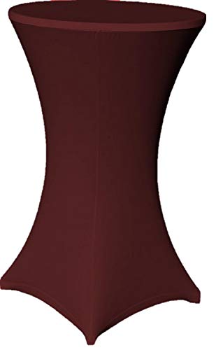 EXKLUSIV HEIMTEXTIL Stehtischhusse Stretch für Bistrotisch mit 4 Fußlaschen elastisch Ø 80-85x110-120 cm Bordeaux von EXKLUSIV HEIMTEXTIL