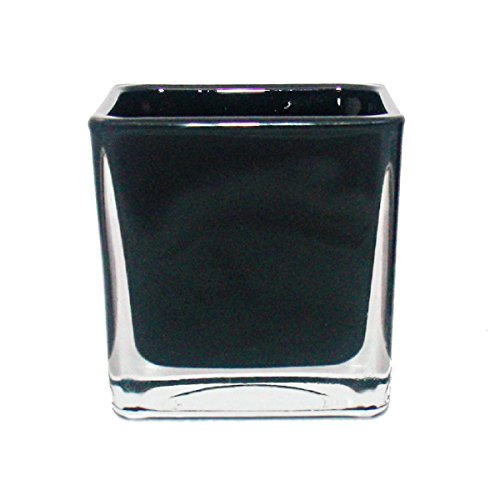 Exotenherz - Übertopf Glas-Würfel - 6x6x6cm schwarz von exotenherz