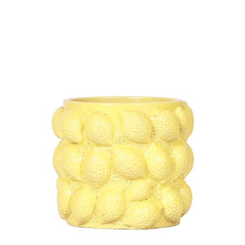 Übertopf "Freche Früchte" - Gelb - Zitrone - passend für 9cm Pflanztöpfe von exotenherz