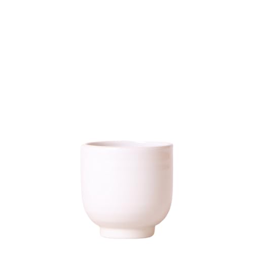 Übertopf "Glazed" - glasierte Keramik mit Standfuß - weiß - passend für 6cmTöpfe von exotenherz