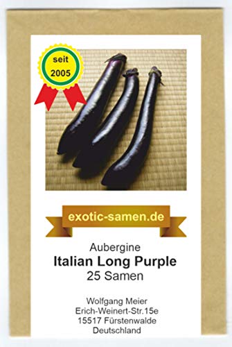 Aubergine - schnellwüchsig - Eierfruchtg - Italian Long Purple - 25 Samen von exotic-samen